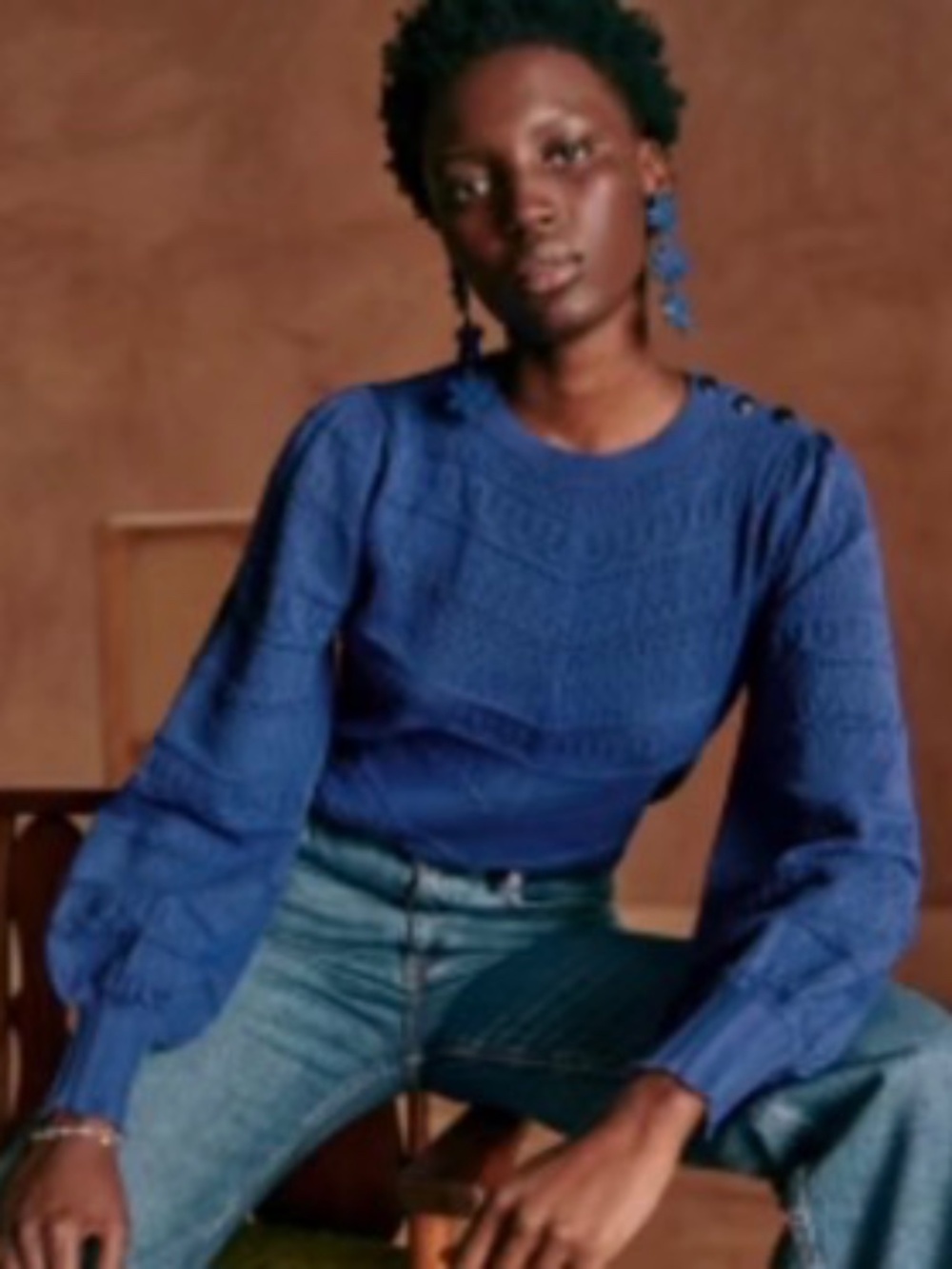 Sezane Soline Jumper Indigo - Size S